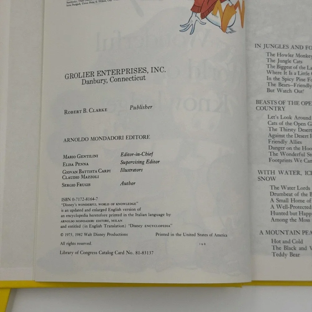 Disney Wonderful World of‎ Knowledge Books Vol 1 2 Animals Nature Grolier 1986